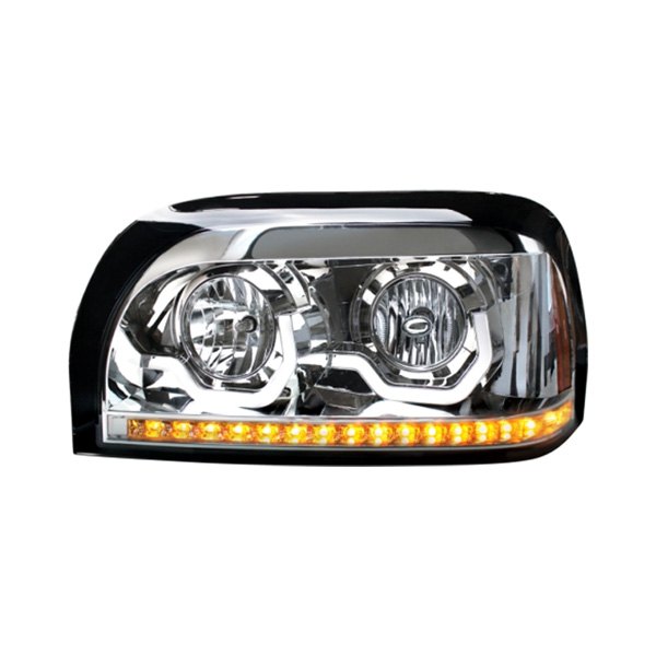 United Pacific® - Driver Side Chrome DRL Bar Projector Headlight with LED Turn Signal, Freightliner Century