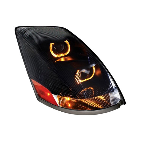 United Pacific® - Passenger Side Black Projector Headlight with Switchback LED Halo