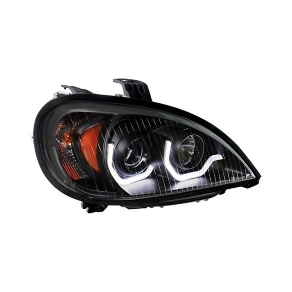United Pacific® - Passenger Side Black LED DRL Bar Projector Headlight, Freightliner Columbia