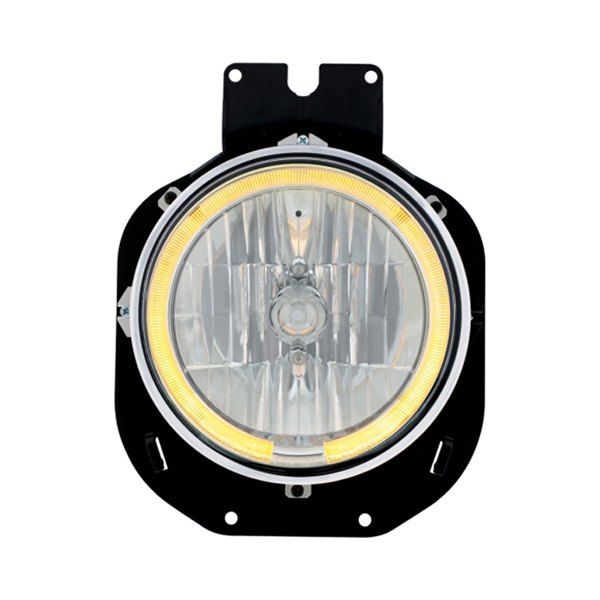 United Pacific® - Chrome Euro Headlight with Amber LED Halo, Freightliner Century