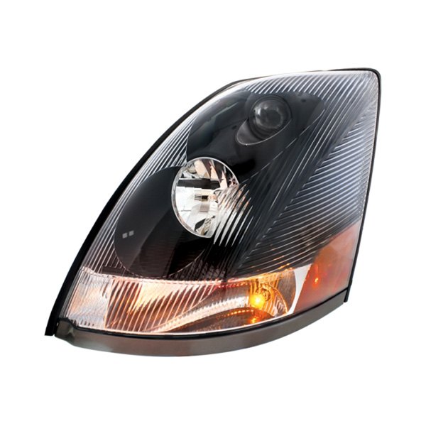 United Pacific® - Driver Side Black/Chrome Projector Headlight