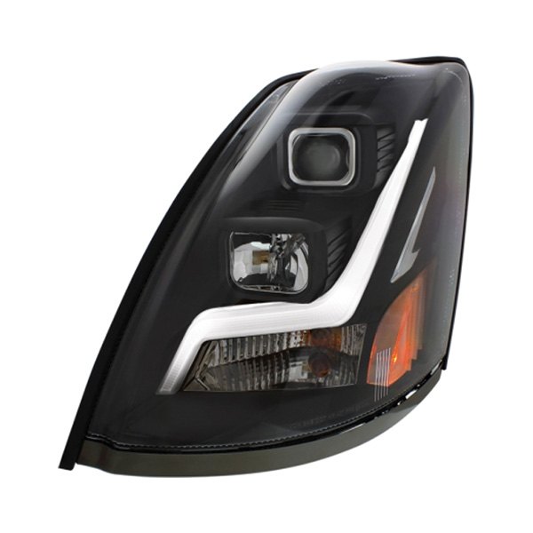 United Pacific® - Driver Side Black LED DRL Bar Projector Headlight