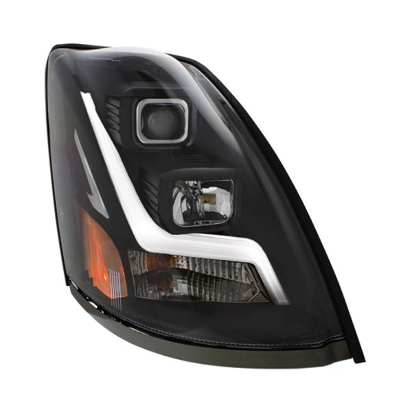 United Pacific® - Passenger Side Black LED DRL Bar Projector Headlight