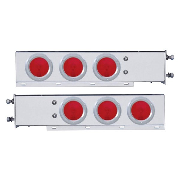 United Pacific® - Spring Loaded Light Bars with Six 4" Lights and Bezel