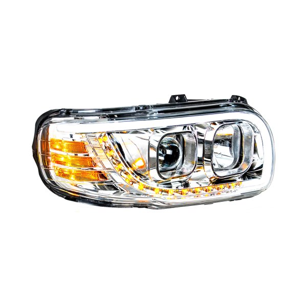 United Pacific® - Passenger Side Chrome DRL Bar Projector Headlight with LED Turn Signal