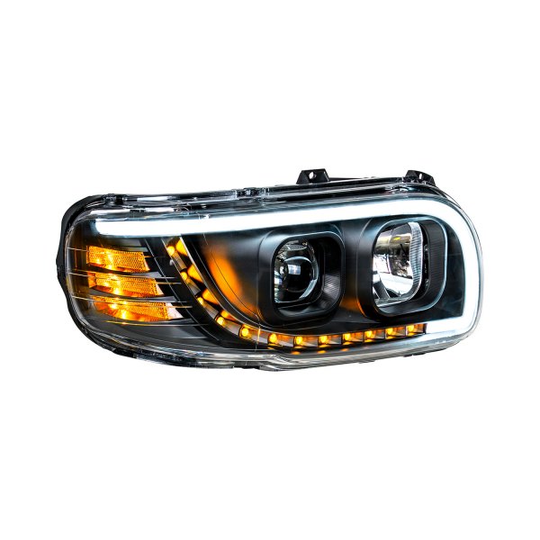 United Pacific® - Passenger Side Black DRL Bar Projector Headlight with LED Turn Signal