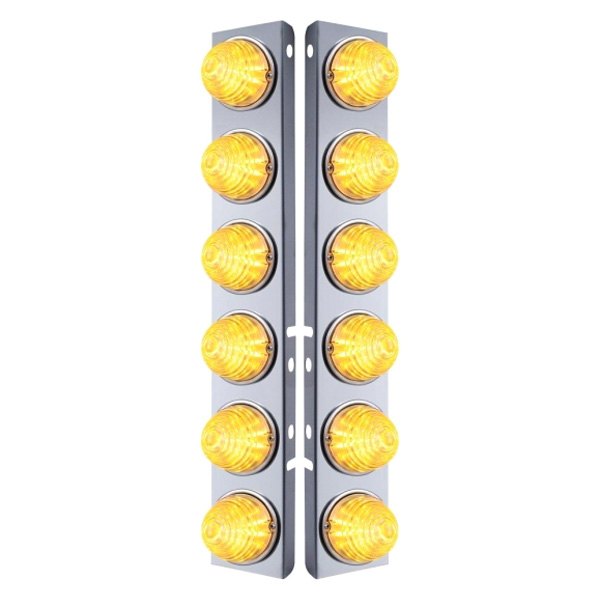 United Pacific® - Front Air Cleaner Chrome LED Parking Lights with 12 x Glass Beehive Lights