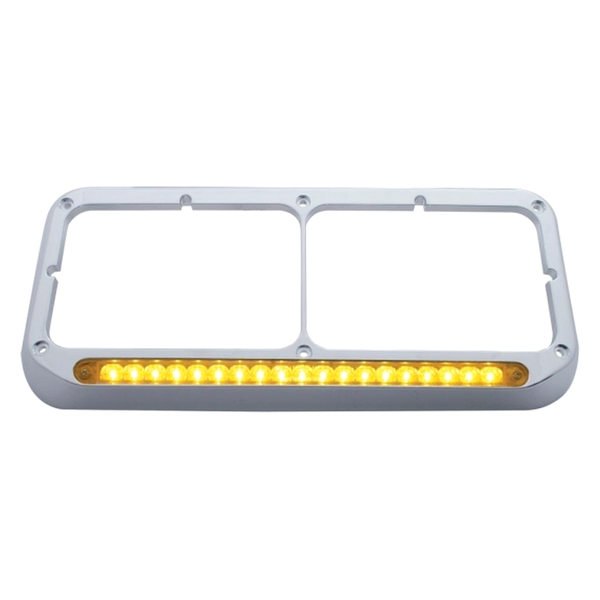 United Pacific® - Rectangular Bezel with 19 Amber LEDs for Dual Headlight
