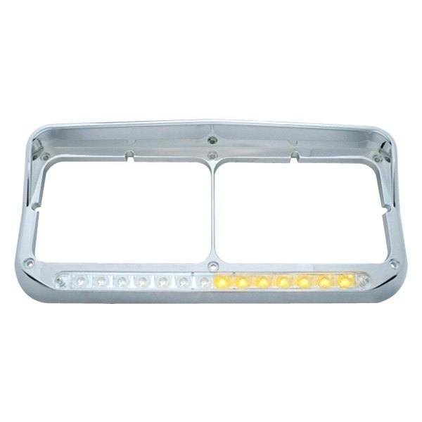 United Pacific® - Sequential LED Rectangular Dual Chrome Driver Side Headlight Bezel