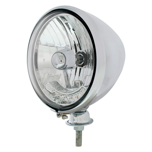 United Pacific® - Dietz 7" Round Chrome Crystal Headlight With Parking LEDs