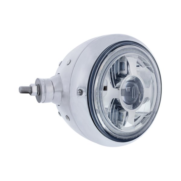 United Pacific® - 7" Round Chrome 682-C Style Halo Projector LED Headlight