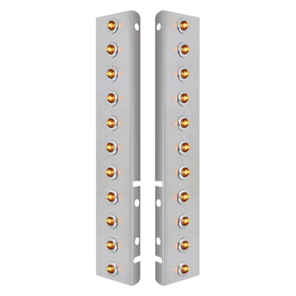 United Pacific® - Front Air Cleaner Chrome LED Parking Lights with 22 x 2 LED Mini Lights