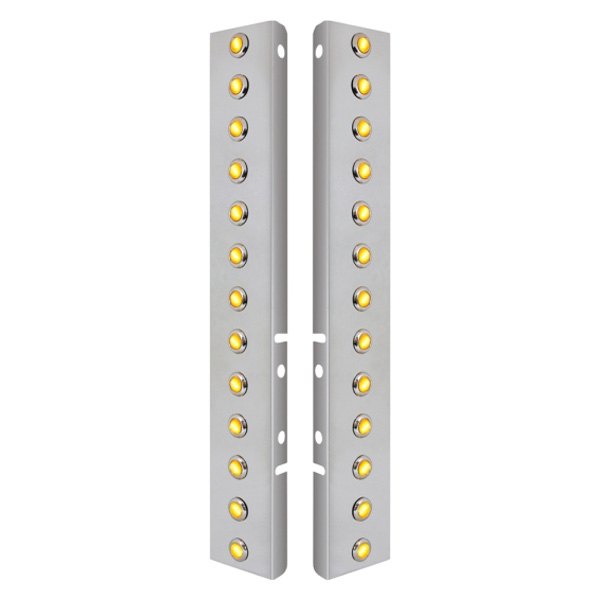 United Pacific® - Front Air Cleaner Chrome/Amber LED Parking Lights with 26 x 3 LED Mini Diamond Lights