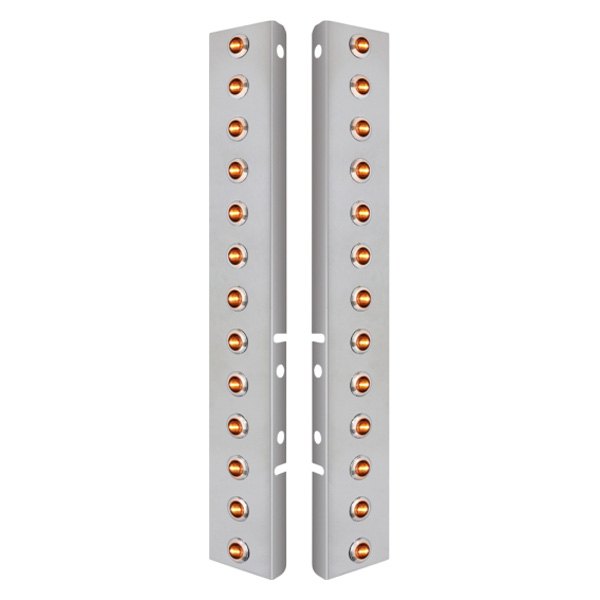 United Pacific® - Front Air Cleaner Chrome/Amber LED Parking Lights with 26 x 3 LED Mini Lights