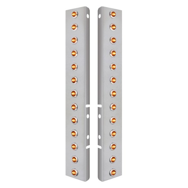 United Pacific® - Front Air Cleaner Chrome LED Parking Lights with 26 x 3 LED Mini Lights