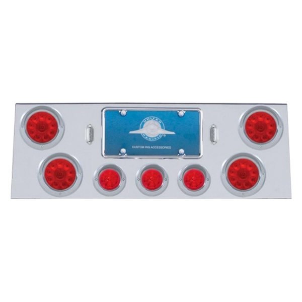 United Pacific® - LED Rear Center Panel with Four 10-LED 4" Light and Three 13-LED 2.5" Beehive Light and Visors