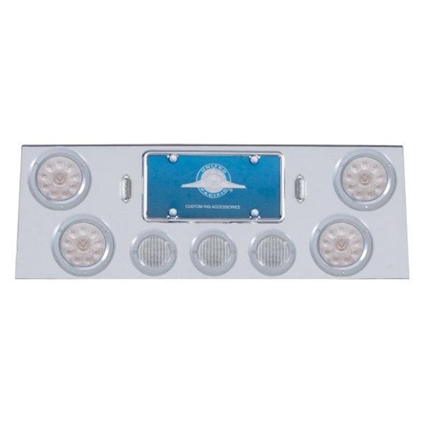United Pacific® - LED Rear Center Panel with Four 10-LED 4" Lights and Three 13-LED 2.5" Lights and Bezel