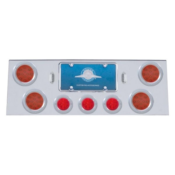 United Pacific® - LED Rear Center Panel with Four LED 4" Reflector Light and Three LED 2.5" Beehive Light and Bezel
