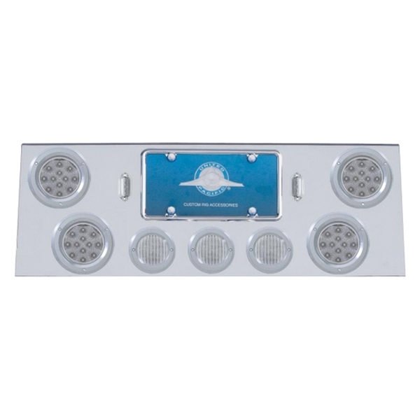 United Pacific® - LED Rear Center Panel with Four 12-LED 4" Reflector Light and Three 13-LED 2.5" Light and Bezel