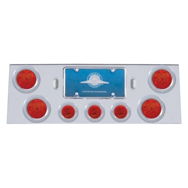 United Pacific® - LED Rear Center Panel with Four 7-LED 4" Reflector Lights and Three 13-LED 2.5" Lights