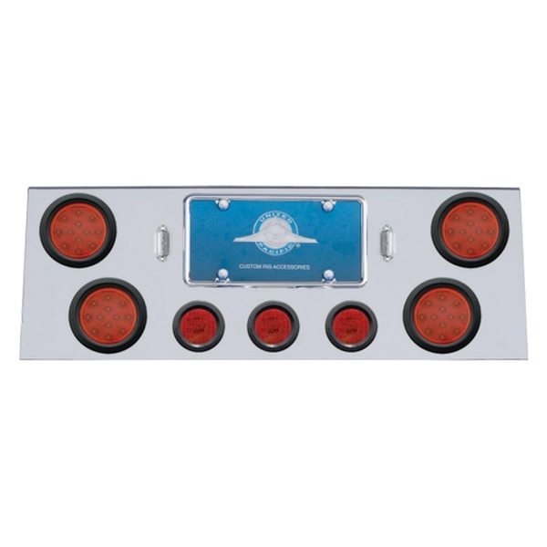 United Pacific® - LED Rear Center Panel with Four 12-LED 4" Reflector Lights and Three 13-LED 2.5" Lights