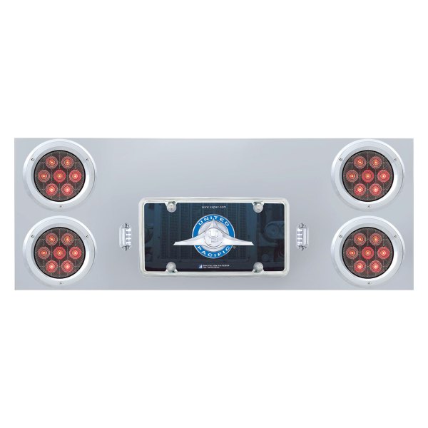 United Pacific® - Competition Series Rear Center Panel with Four 4" LED Lights and Bezel