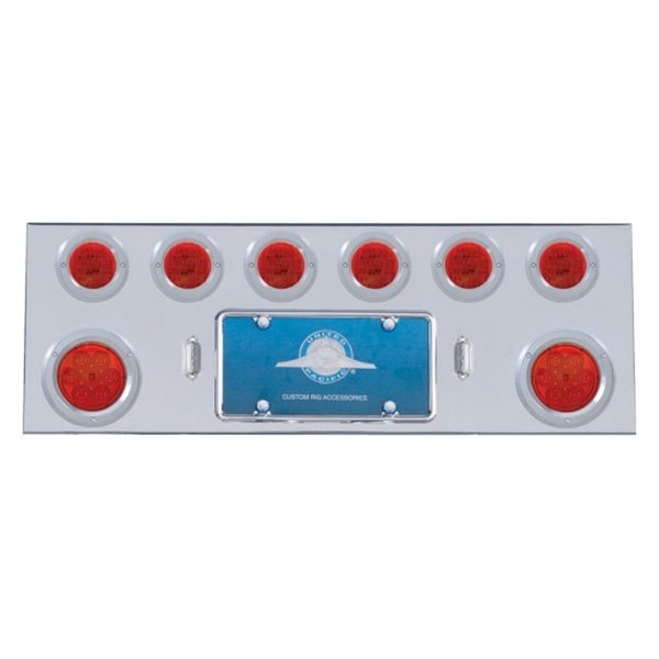 United Pacific® - LED Rear Center Panel with Two 7-LED 4" Reflector Light and Six 13-LED 2.5" Light and Bezel