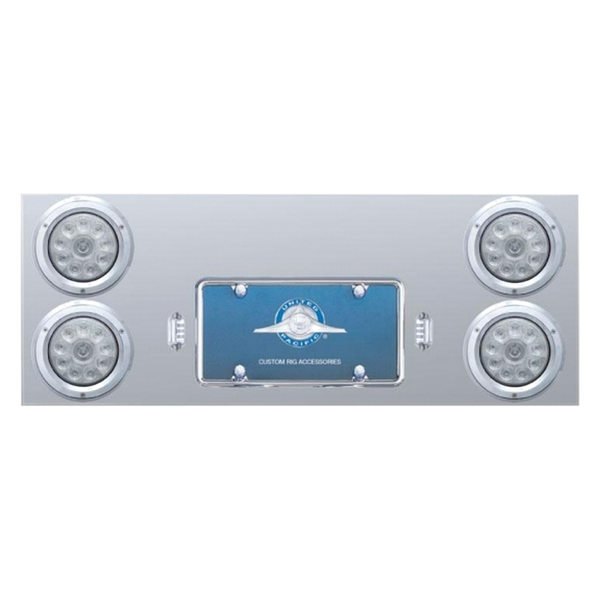 United Pacific® - LED Rear Center Panel with Four 10-LED 4" Lights and Bezels