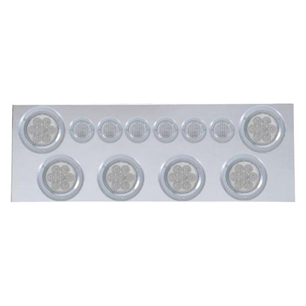 United Pacific® - LED Rear Center Panel with Six 7-LED 4" Reflector Lights and Six 9-LED 2" Lights and Bezels
