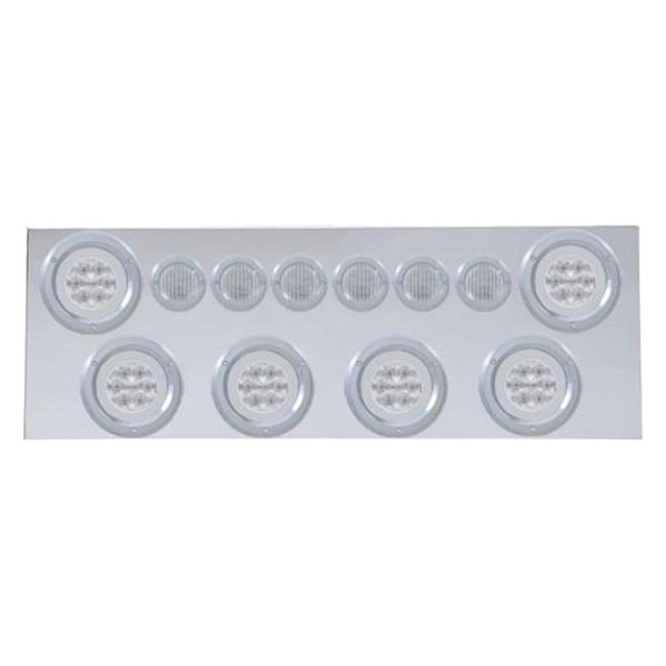 United Pacific® - LED Rear Center Panel with Six 21-LED 4" GloLight and Six 9-LED 2" GloLight and Bezel