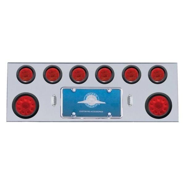United Pacific® - LED Rear Center Panel with Two 10-LED 4" Lights and Six 13-LED 2.5" Lights