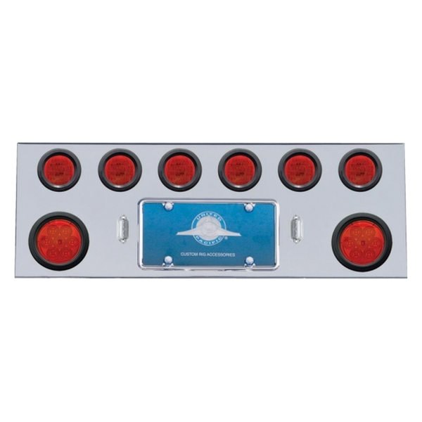 United Pacific® - LED Rear Center Panel with Two 7-LED 4" Reflector Lights and Six 13-LED 2.5" Lights