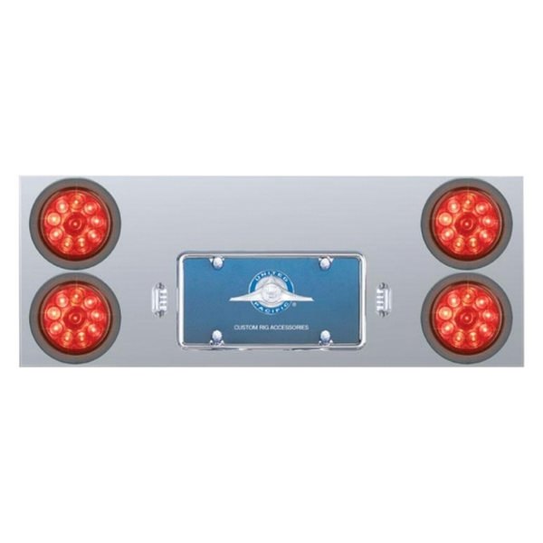 United Pacific® - LED Rear Center Panel with Four 10-LED 4" Lights and Grommets