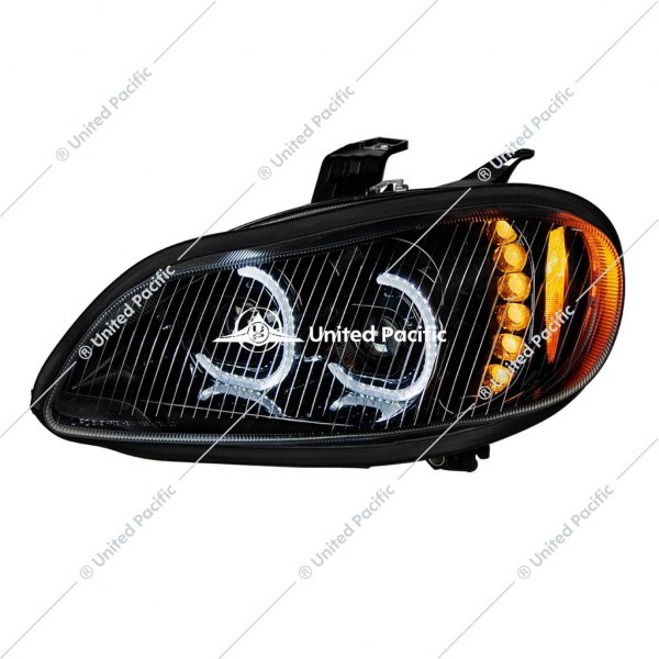 United Pacific® - Driver Side Black DRL Bar Projector LED Headlight