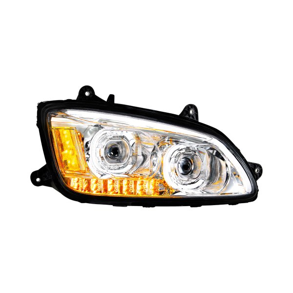 United Pacific® - Passenger Side Chrome Projector LED Headlight with Turn Signal/Position Light, Kenworth T660