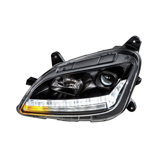 United Pacific® - Driver Side Black Projector Headlight with Sequential LED Turn Signal