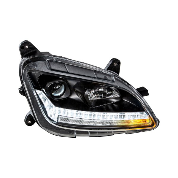 United Pacific® - Passenger Side Black Projector Headlight with Sequential LED Turn Signal