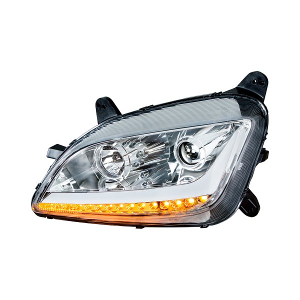 United Pacific® - Driver Side Chrome DRL Bar Projector Headlight with LED Turn Signal