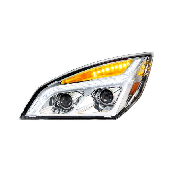 United Pacific® - Driver Side Chrome Projector LED Headlight with Switchback Turn Signal, Freightliner Cascadia
