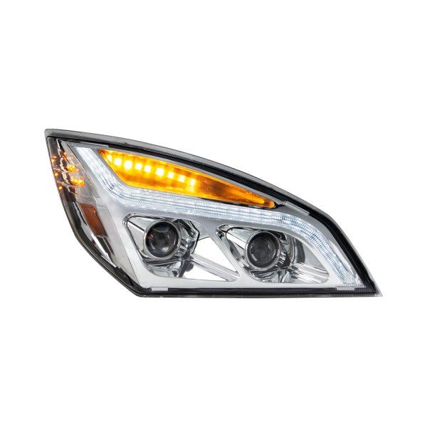 United Pacific® - Passenger Side Chrome Projector LED Headlight with Switchback Turn Signal, Freightliner Cascadia
