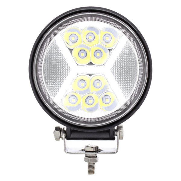 United Pacific® - 4.5" Round Flood and Spot Beam LED Light with White "X" Light Guide