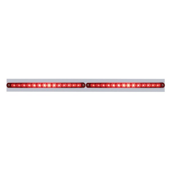 United Pacific® - Chrome Top Mud Flap Plate with 14 LED Light Bars