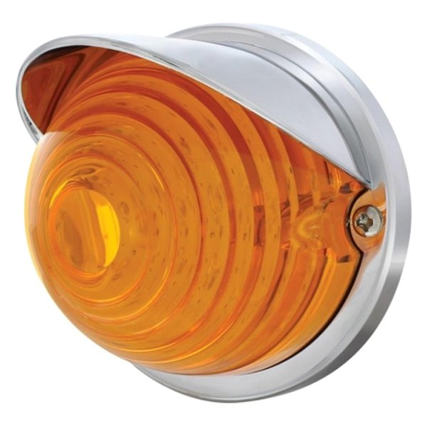 United Pacific® - Beehive Style Round Amber LED Side Marker Light With Visor