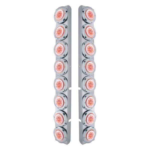 United Pacific® - Rear Air Cleaner Chrome LED Parking Lights with 16 x 9 LED 2" Lights
