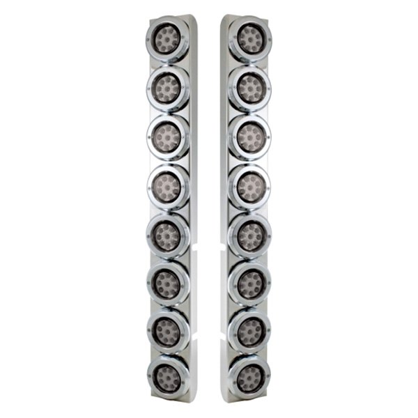 United Pacific® - Rear Air Cleaner Chrome LED Parking Lights with 16 x 9 LED 2" Reflector Lights