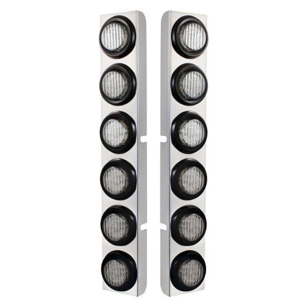 United Pacific® - Rear Air Cleaner Chrome LED Parking Lights with 12 x 9 LED 2" Lights