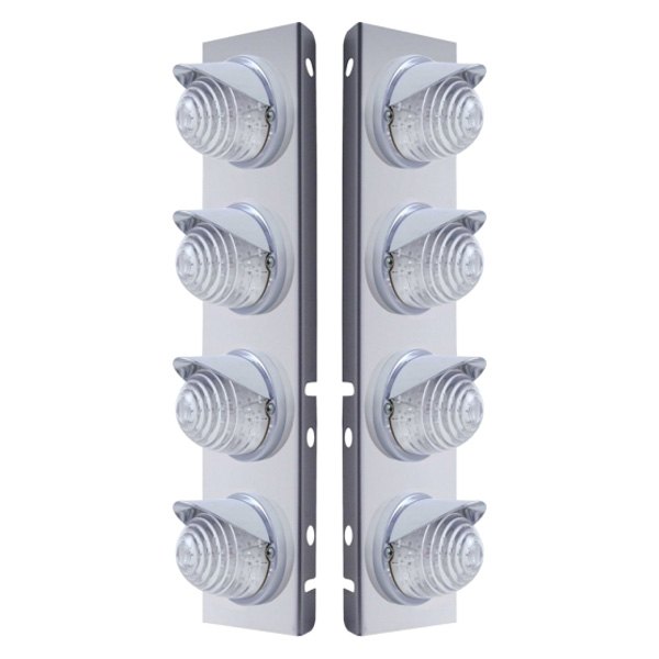 United Pacific® - Front Air Cleaner Chrome LED Parking Lights with 8 x 17 LED Beehive Lights
