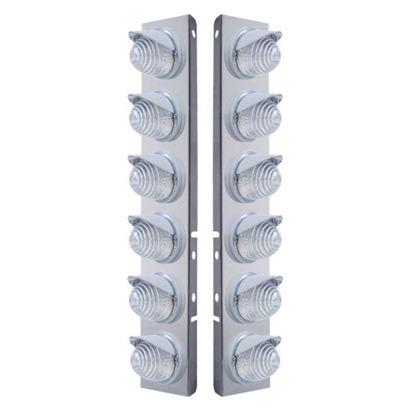 United Pacific® - Front Air Cleaner Chrome LED Parking Lights with 12 x 17 LED Beehive Lights