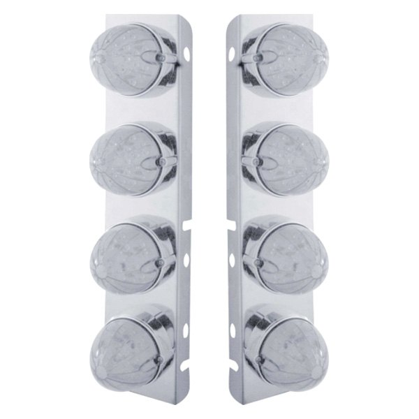United Pacific® - Front Air Cleaner Chrome LED Parking Lights with 8 x 19 LED Bullet Style Lights