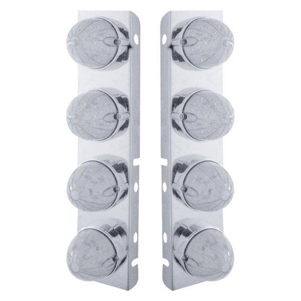 United Pacific® - Front Air Cleaner Chrome LED Parking Lights with 8 x 19 LED Watermelon Lights